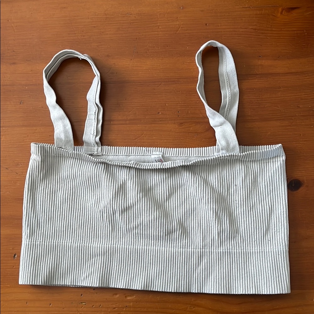 Ribbed Cream Crop Top